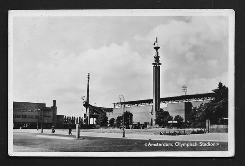 Olympiastadion rppc Amsterdam Niederlande Briefmarke 1950
