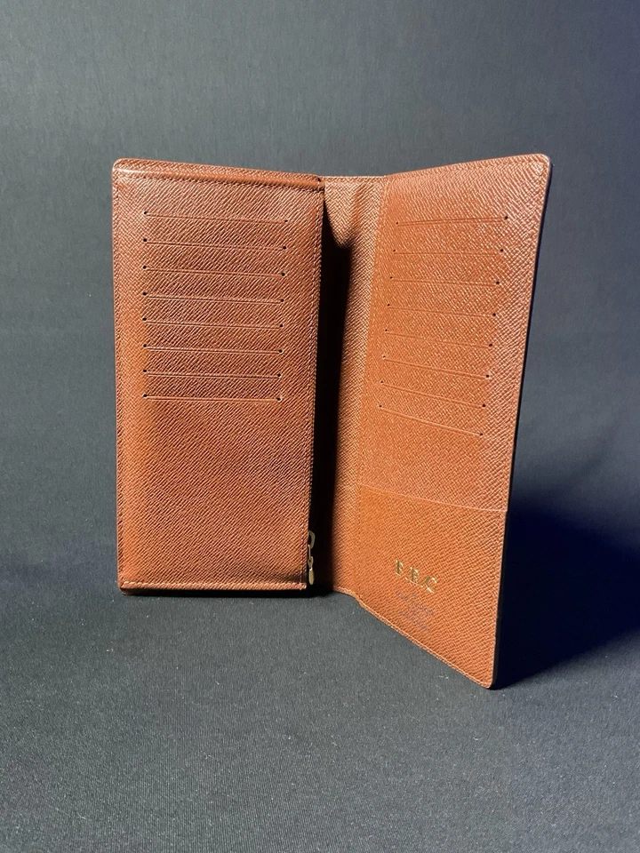 Women’s Louis Vuitton Brazza Fold Wallet Brown Gold Leather Paris Italy Spain US - Image 3 of 4