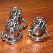 Stainless Steel Male Chastity Cage Belt Device Penis Cage 3 Sizes Ring Lockable