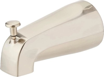 EZ-FLO 5 Inch Zinc Bath Tub Diverter Spout, 1/2 Inch IPS Pipe, Brushed Nickel, 1