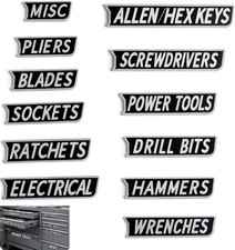 12 Pack Magnetic Toolbox Labels, 3D-Printed  Reusable Organizers for Steel Tool