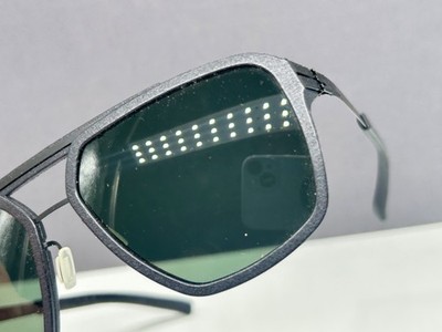 Ic Berlin Sonnenbrille Herren Polarisiert Schwarz Dystopia 3D gedruckt  NP:499 