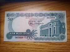 1969 South Vietnam 50 Dong Banknote UNC %100 Uncirculated Vietnamese paper money