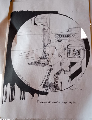 1968 bruno caruso original lithographie ''amerikanisch'' TÖTEN OHNE GRUND