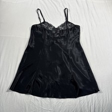 Victoria  s Secret Mini Black Lace Slip Dress Large