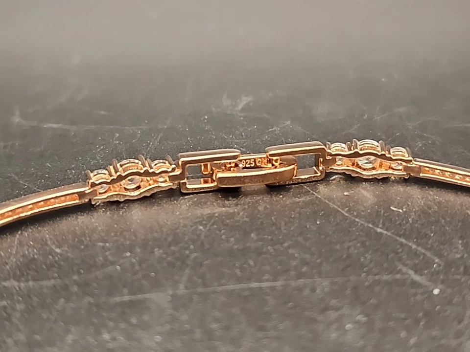 Теннисный браслет Bella Luce белая круглая огранка фианиты 18 карат розовое золото более 925 пробы 8 дюймов DOCK57R - Изображение 2 из 4