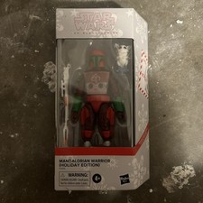 Star Wars Hasbro Black Series Action Figure Mandalorian Warrior Holiday Edition
