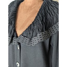 Cárdigan de diseño Angel by Sabri Özel tejido negro mezcla de lana Italia hilo ropa artística