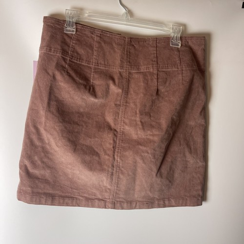 Wild Fable Womens Sz 14 Pleated A Line Corduroy Skirt Full Front Zip (Mauve) NWT - Picture 4 of 7