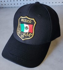 Mexico Flag Shield Patch on Adjustable Baseball Hat / ALL HATS SHIP OUT IN A BOX