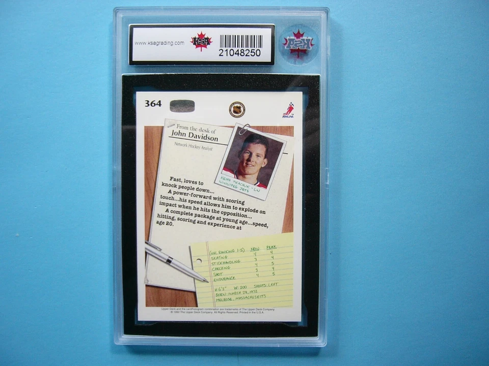 1992/93 UPPER DECK ROOKIE REP. HOCKEY CARD #364 KEITH TKACHUK KSA AUTO AUTOGRAPH - Image 2 of 4
