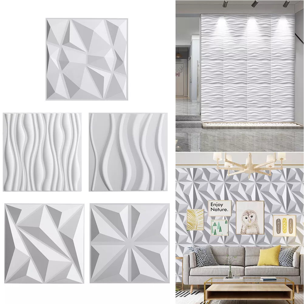 12 24 Geometric PVC 3D Wall Panel Ceiling TV Background Decorative Wall Cladding