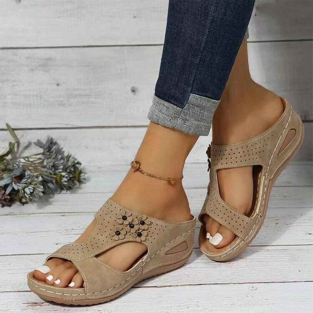 Zapatos para mujer Zapatillas de verano Cómodas Planas Informales Ortopédicas Cuña Sandalias Deslizables