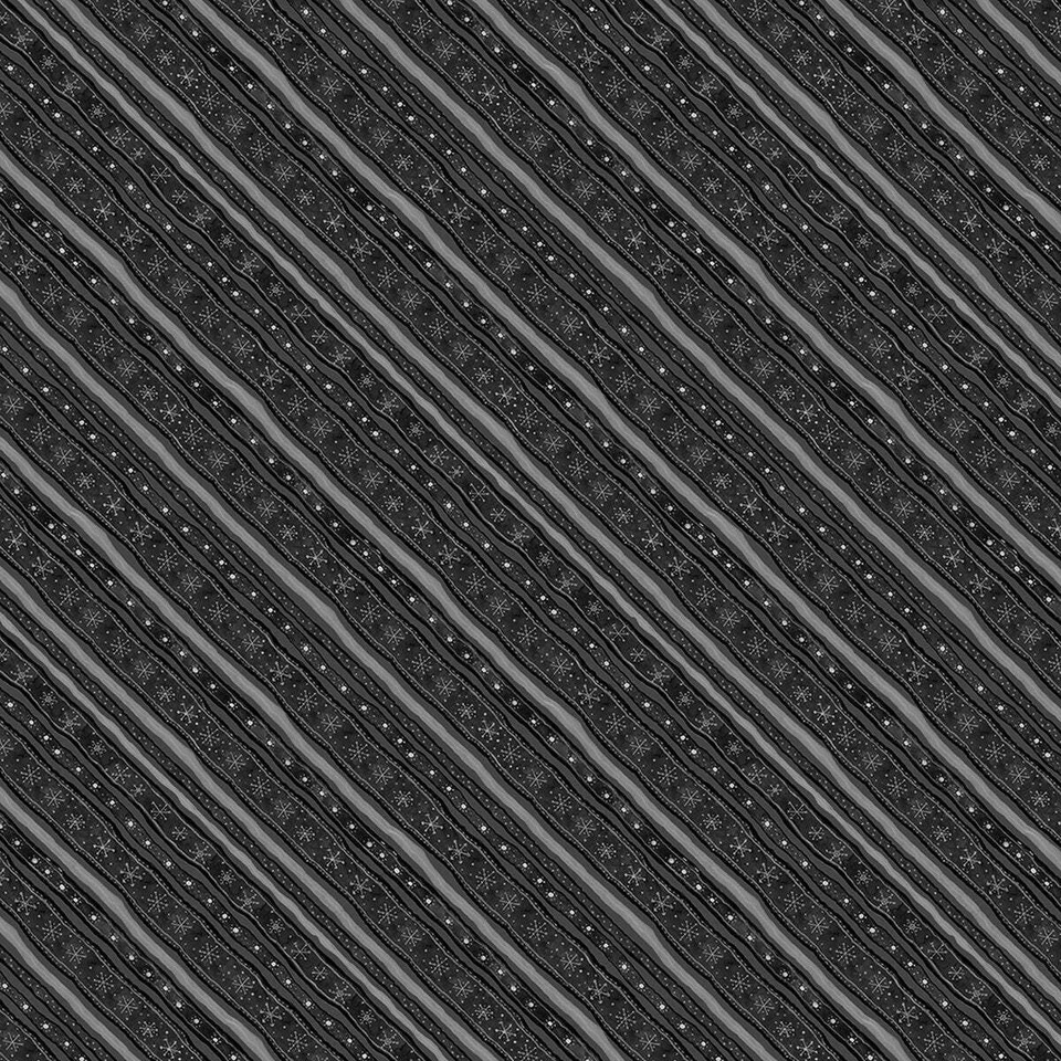 44 x 36 Baby It's Gnomes Out Diagonal Stripe Black Wilmington Prints 100% Cotton - Image 3 of 3