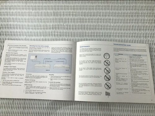 Realistic VHS Model 20 Cable Ready HG VCR Owners Manual - Picture 6 of 7