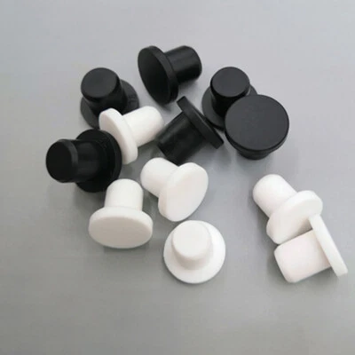 Weiß Schwarzer Silikon Rund Gummifuß 2.7mm bit 14mm Lochkappen Endkappen