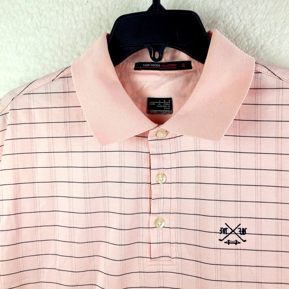 Camisa polo de golf Nike Tiger Woods Collection para hombre talla L manga corta tres botones Foto 4 de 4