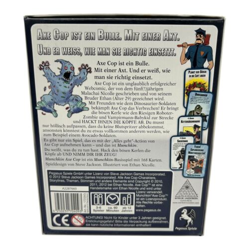 Munchkin Axe Cop Deutsch 2012 Pegasus Spiele Kartenspiel 3-6 Spieler Selten - Bild 4 von 4