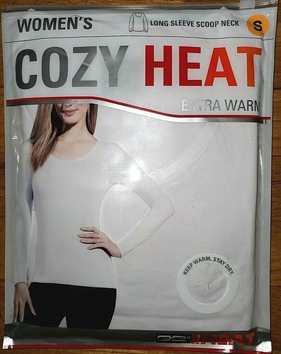 32 Degrees Mujer Acogedor Calor Extra Cálido Capa Base Cuello Redondo TOP Blanco Pequeño - Imagen 1 de 2