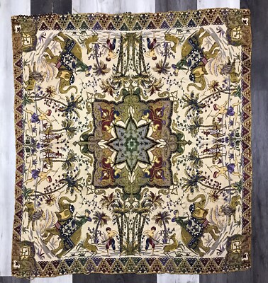 Tenture Murale Brodée Main Suzani Vintage - Motif Floral Art Déco - Coton