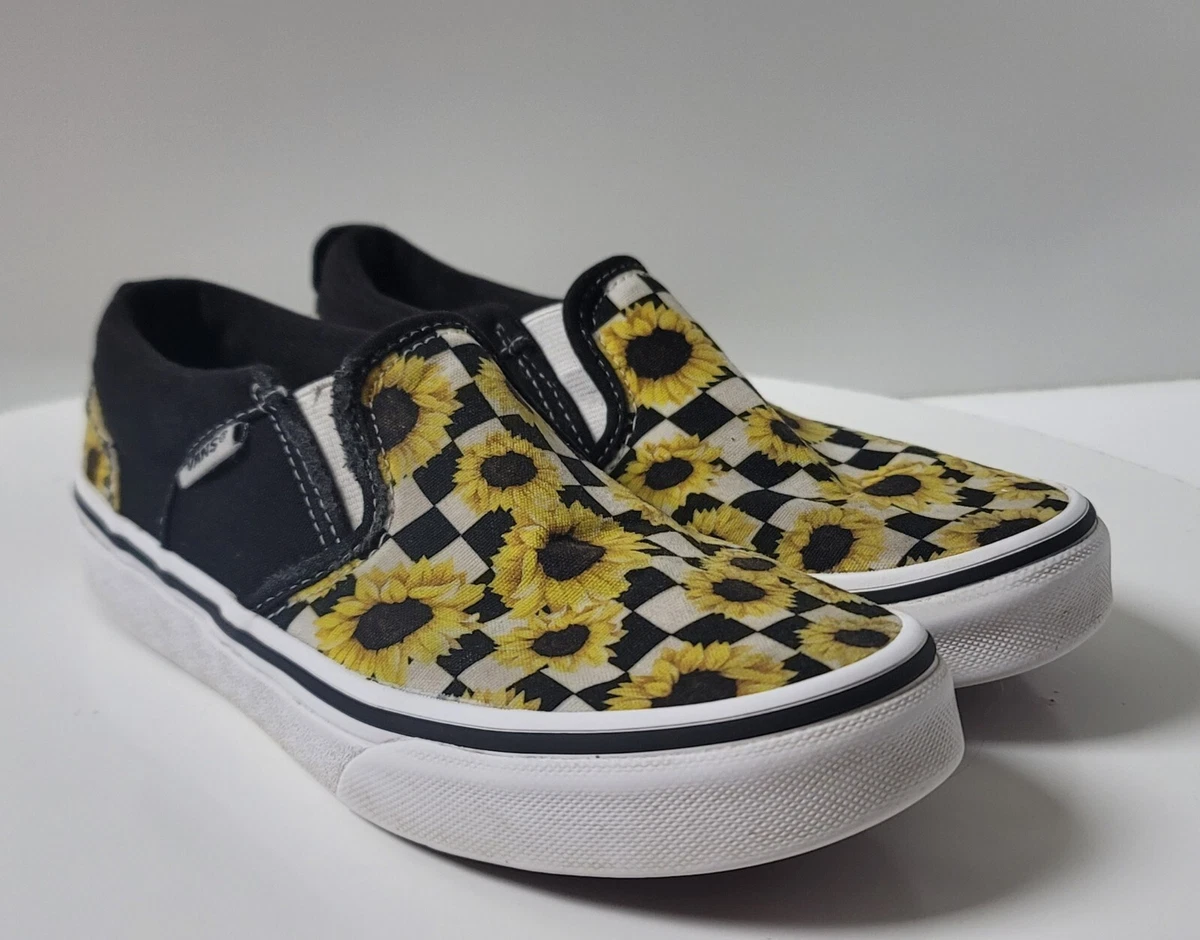 Vans Customs Sunflower Checkerboard Canvas Slip on Sneakers Men