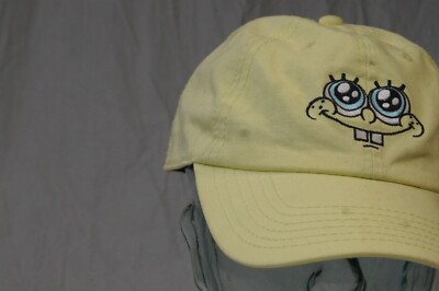 Sponge Bob Face Baseball Cap Hat  Strapback Yellow