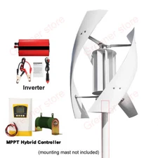 3000W 12V 24V 48V Vertical Axis Wind Turbine Generator Kit Inverter Controller