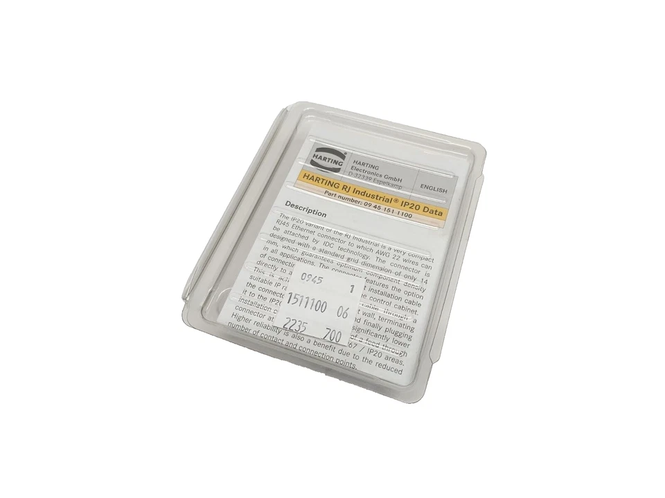 Harting 09451511100 Ethernet Connector RJI RJ45 Plug Cat5 4p IDC 09 45 151 1100 - Image 2 of 4