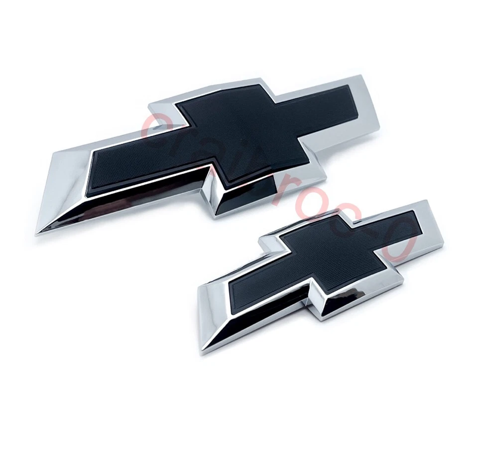 For 2014-2020 Chevy Chevrolet Impala Front Grille & Rear Bowtie Emblem Chrom Set - Image 4 of 4