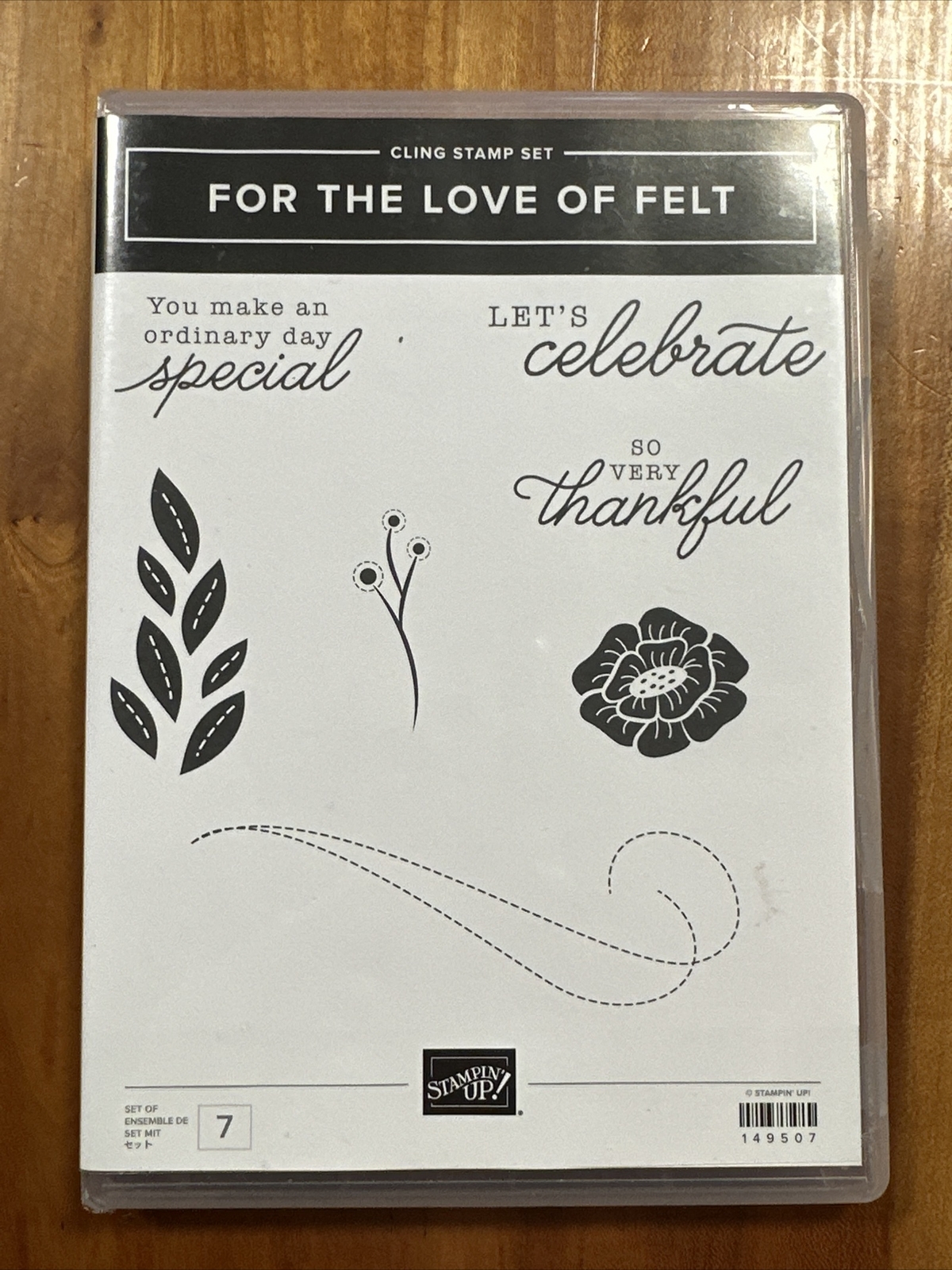 Stampin Up FOR THE LOVE OF FELT cling mount stamp set | eBay