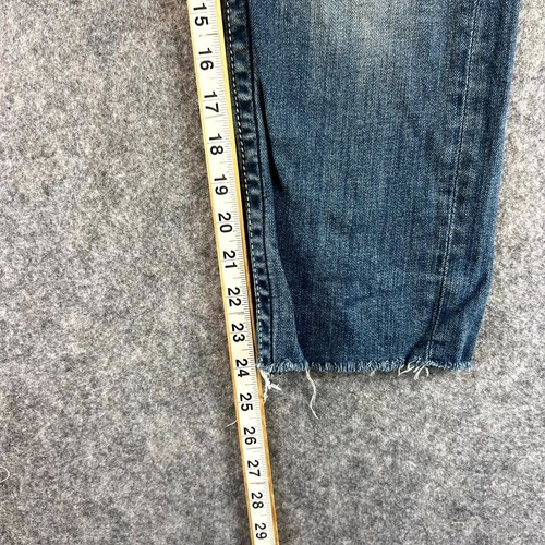 Pantalones de mezclilla Miss Me para mujer talla 28 azul tiro bajo capri solapa bolsillos elásticos cremallera - Imagen 6 de 11
