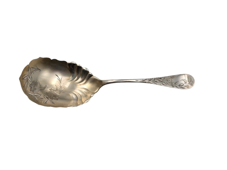 Berry Spoon A.F. Cubiertos de plata de ley Towle & Son corte brillante años 1880 9" 68 gms Foto 2 de 4