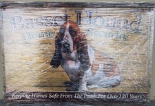 Basset Hound Metal Sign / wood frame