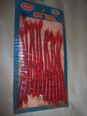 MANN'S Manns 6" Jelly Worm 12 PK Worms Manns Worm Lure Strawberry Worm Discontinued