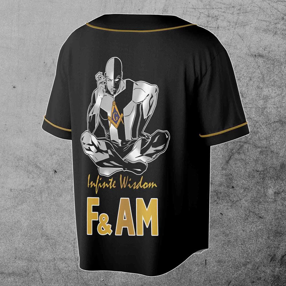 Custom Masonic Lodge PHA Freemason Infinite Wisdom F&AM 3D Baseball Jersey