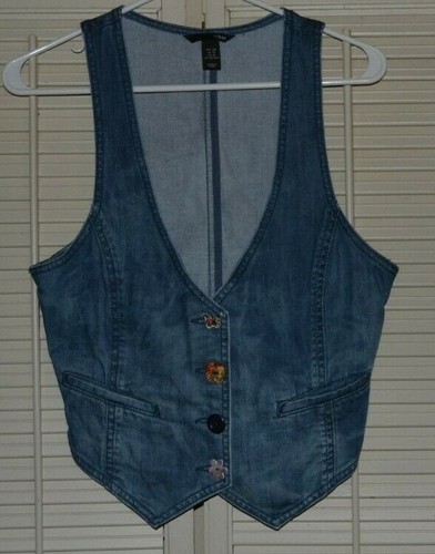 Junior Denim Vest Artisan Embellished 