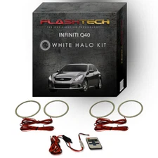White Angel Eye LED Halo kit & RF Remote for 2014-2015 Infiniti Q40 Headlights