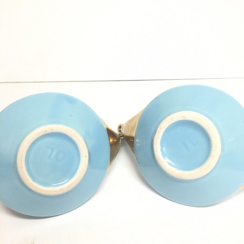 Juego de crema y azúcar interior dorado azul vintage MCM mediados de siglo moderno 70 y 71 - Imagen 7 de 7