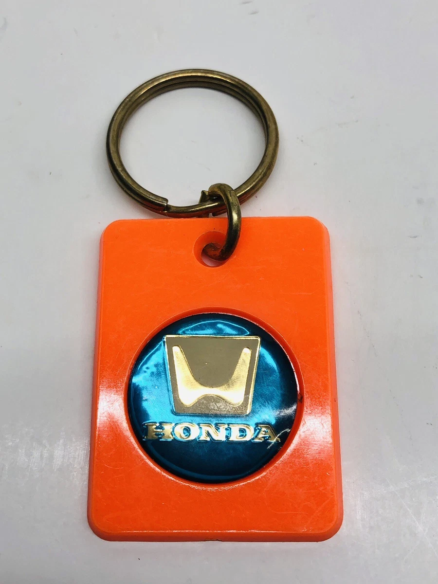 Honda Keychain Vintage 80 s 90 s Orange Plastic With Key Ring USA Made
