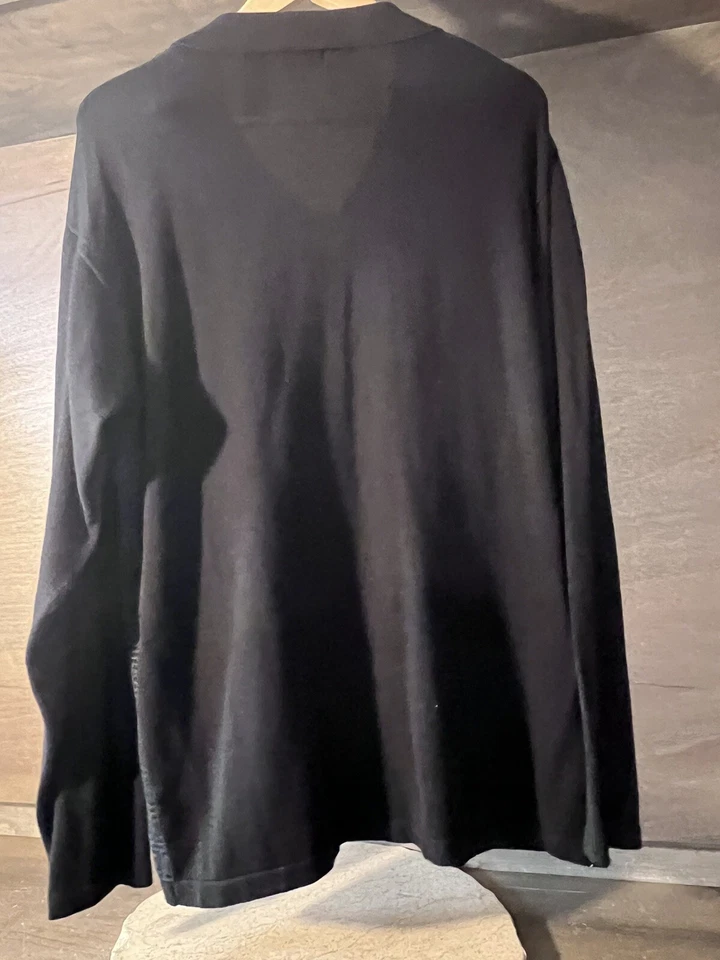 Suéter Crazy Horse Liz Claiborne Para Hombres L Botón Pullover LARGO SLV NEGRO AZUL Foto 3 de 4