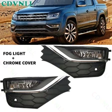 For Volkswagen Amarok 2016-2022 Front Bumper Fog Light Cover Bezel Chrome Trim