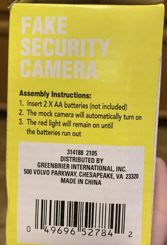 Dummy Camera Fake Security CCTV Dome Camera Flashing Red LED Light In&Outdoor - Afbeelding 4 van 4