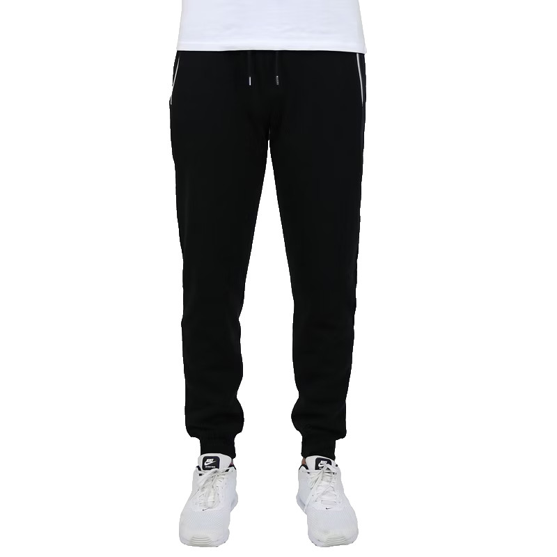 Blue Ice Men's Fleece-Lined Jogger Sweatpants With Zipper Pockets, Black, Medium