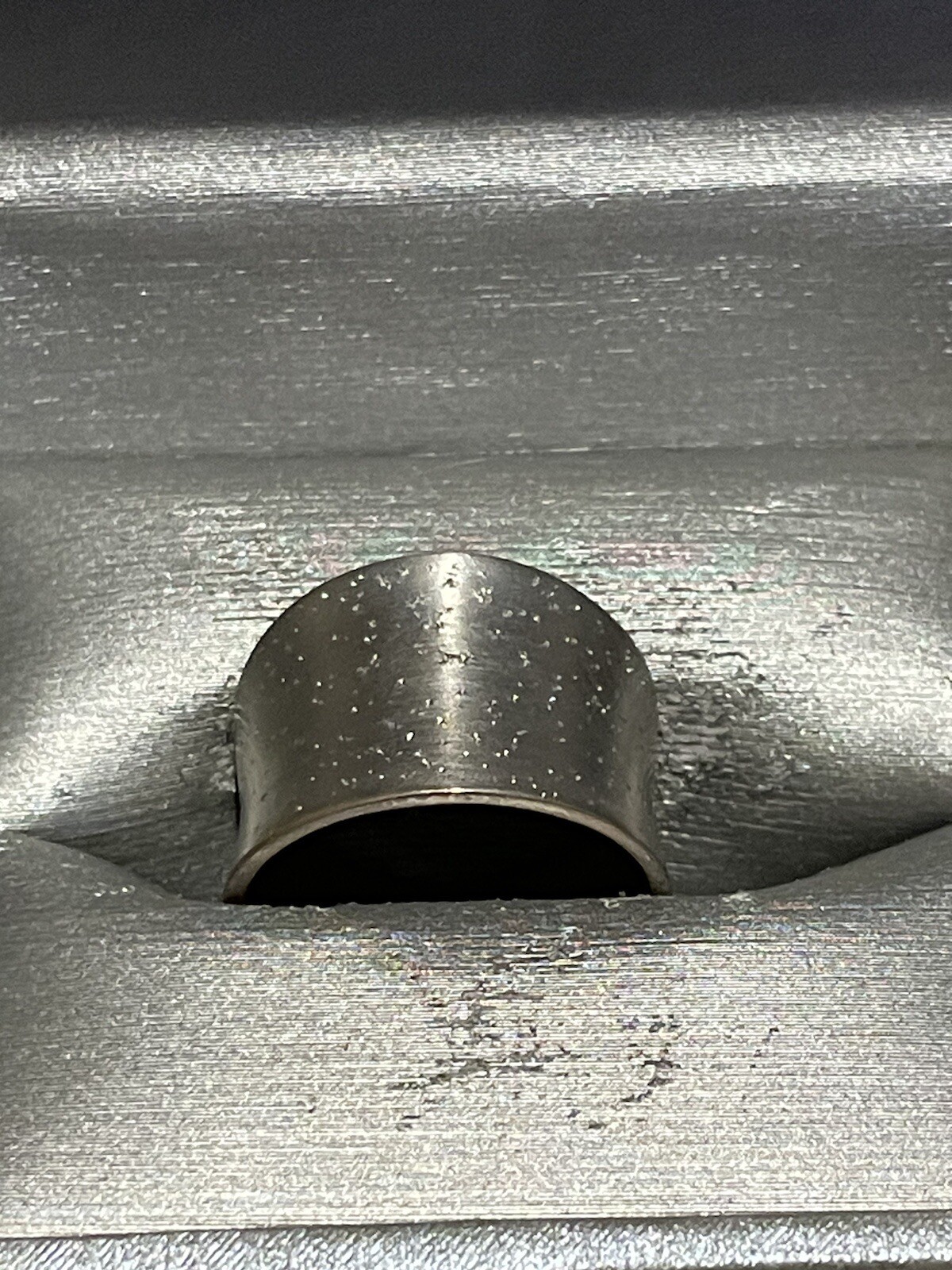 Zales Sterling Silver Concaved Speckled Dot Tapered Cigar Band RCI Ring .925 Sz7