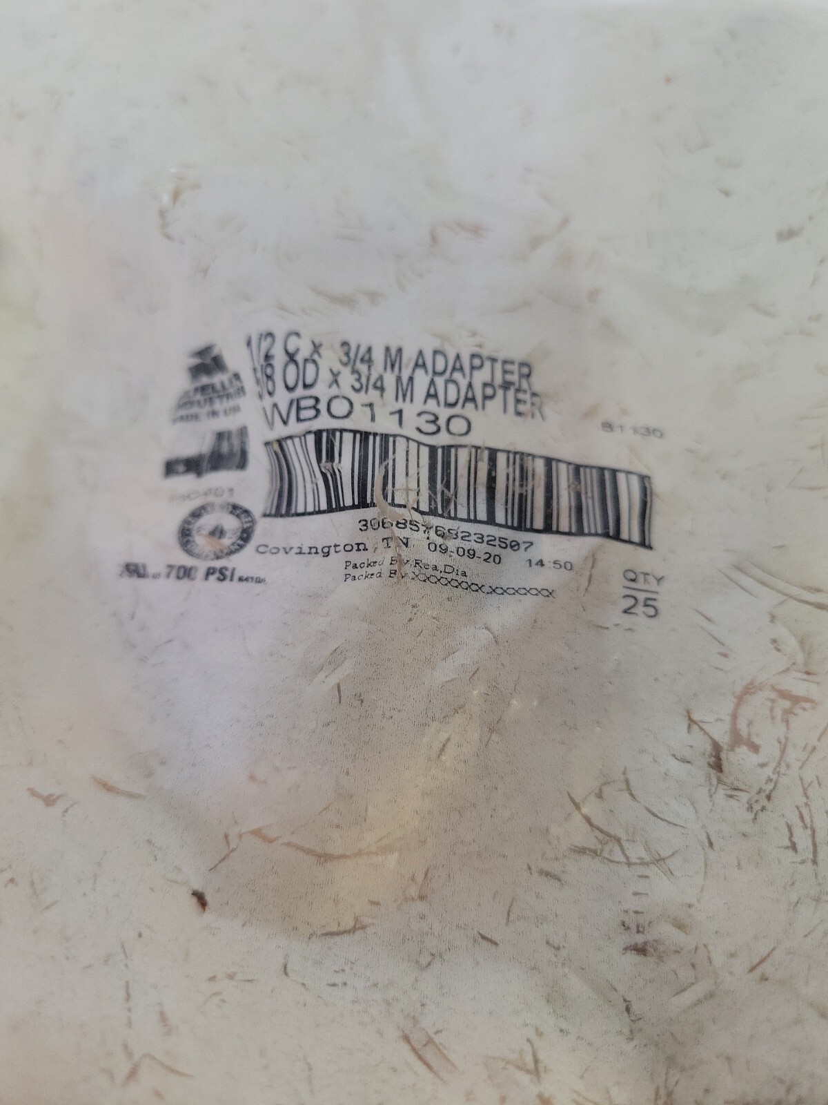 Qty: 48 Mueller Industries WB01130  1/2c x 3/4 M Adapter 5/8 OD x 3/4 M Adapter 