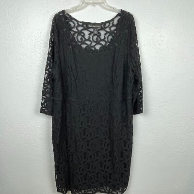 Lane Bryant Womens Black Lace 3/4 Sleeve Sheath Dress - Size 24 | eBay
