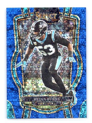 2022 Select #287 Brian Burns Blue Disco Prizm Club Level 7/25 Panthers
