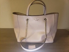 Kate Spade infinite large triple compartment tote pebble leather beige