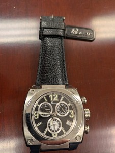 Montre Polanti 3 Fuseaux Horaires 3Z-102 - Boîtier Acier Inox 45 Mm, Cadran Nacre, Bracelet Cuir, Occasion