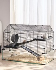 Hamster Cage,360  Viewing Transparent Hamster Habitats,Small Animal Cage,29.5 x